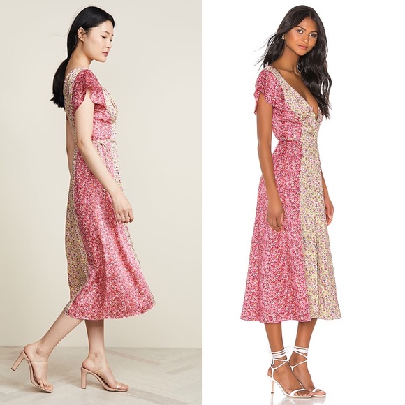 Cinq à Sept Jessica Floral Stripe Midi Dre… - Picture 3 of 10